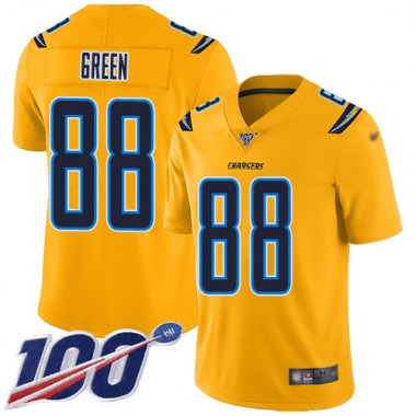 Los Angeles Chargers NFL Football Virgil Green Gold Jersey Youth Limited  #88 100th Season Inverted Legend